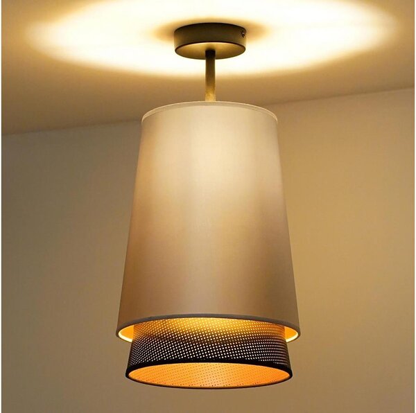 Duolla - Lampadario a plafone BELL SHINY 1xE27/15W/230V diametro 25 cm argento/nero