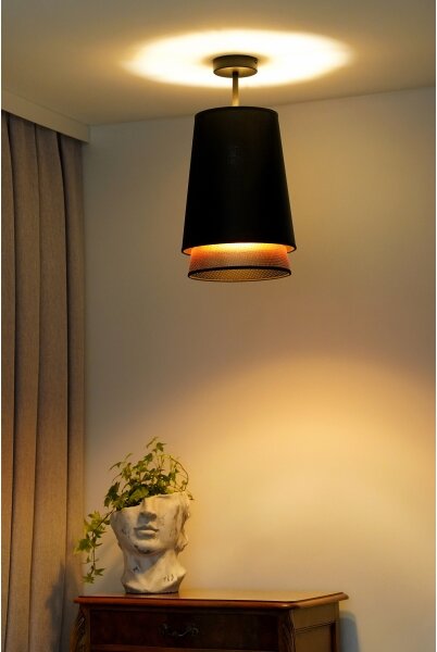 Duolla - Lampadario a plafone BELL SHINY 1xE27/15W/230V diametro 25 cm nero/rame