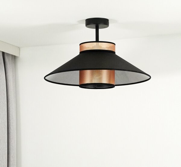 Duolla - Lampadario a plafone RIO SHINY 1xE27/15W/230V diametro 45 cm nero/rame