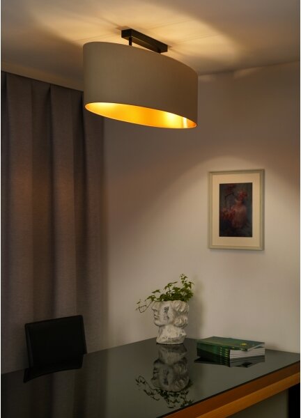 Duolla - Lampadario a plafone OVAL VEGAN 2xE27/15W/230V color crema