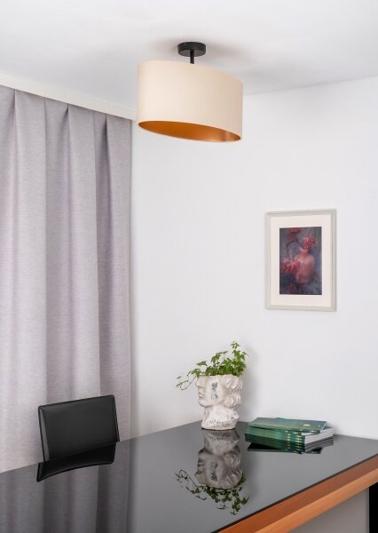 Duolla - Lampadario a plafone OVAL VEGAN 1xE27/15W/230V color crema