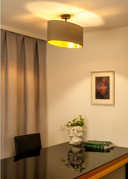 Duolla - Lampadario a plafone OVAL VEGAN 1xE27/15W/230V beige
