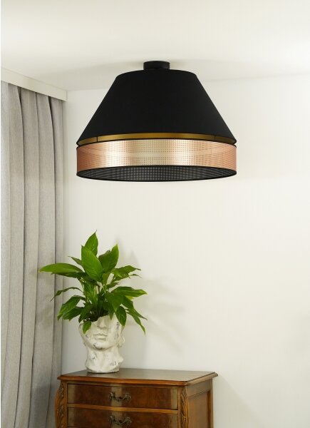 Duolla - Lampadario a plafone COPPER SHINY 1xE27/15W/230V diametro 60 cm nero/rame