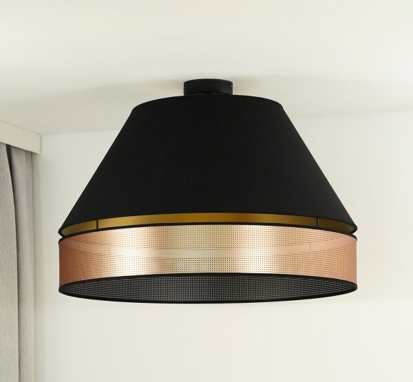 Duolla - Lampadario a plafone COPPER SHINY 1xE27/15W/230V diametro 60 cm nero/rame