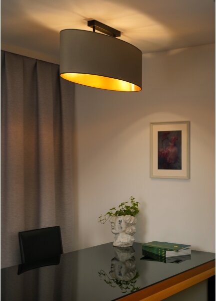 Duolla - Lampadario a plafone OVAL VEGAN 2xE27/15W/230V beige