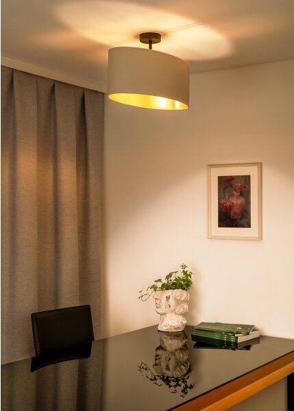 Duolla - Lampadario a plafone OVAL VEGAN 1xE27/15W/230V color crema