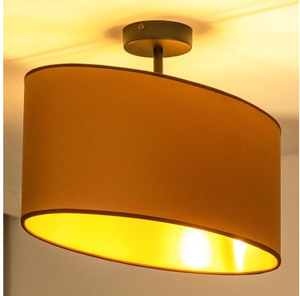 Duolla - Lampadario a plafone OVAL VEGAN 1xE27/15W/230V marrone