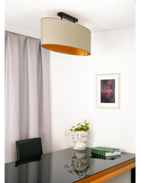 Duolla - Lampadario a plafone OVAL VEGAN 2xE27/15W/230V beige