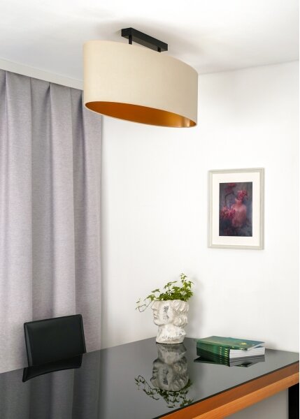 Duolla - Lampadario a plafone OVAL VEGAN 2xE27/15W/230V color crema