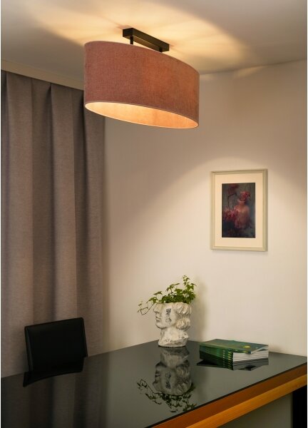 Duolla - Lampadario a plafone OVAL 2xE27/15W/230V rosa