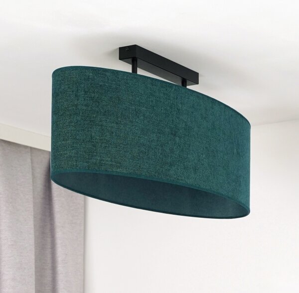 Duolla - Lampadario a plafone OVAL 2xE27/15W/230V verde