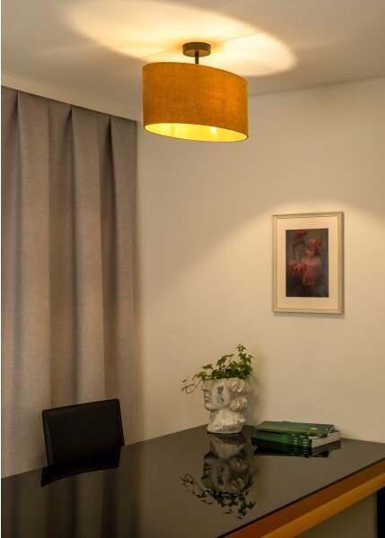 Duolla - Lampadario a plafone OVAL 1xE27/15W/230V marrone