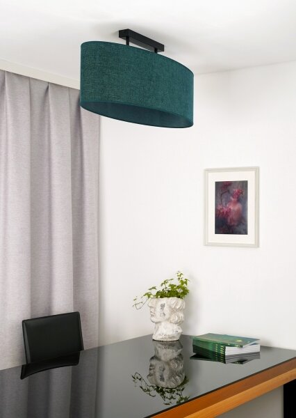 Duolla - Lampadario a plafone OVAL 2xE27/15W/230V verde