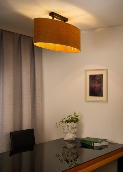 Duolla - Lampadario a plafone OVAL 2xE27/15W/230V marrone