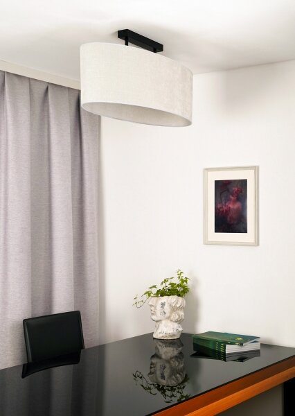 Duolla - Lampadario a plafone OVAL 2xE27/15W/230V grigio