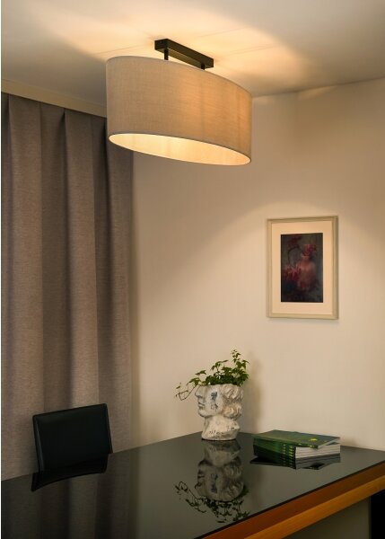 Duolla - Lampadario a plafone OVAL 2xE27/15W/230V grigio