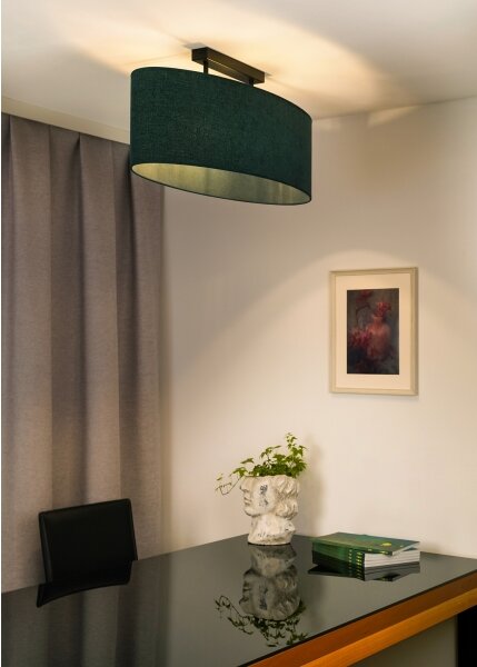 Duolla - Lampadario a plafone OVAL 2xE27/15W/230V verde
