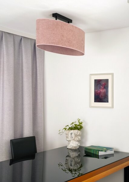 Duolla - Lampadario a plafone OVAL 2xE27/15W/230V rosa