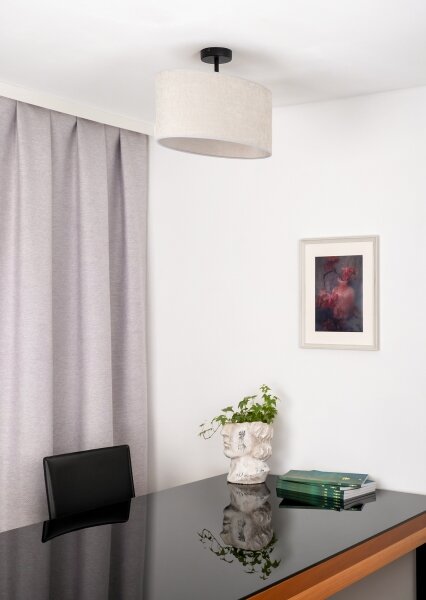 Duolla - Lampadario a plafone OVAL 1xE27/15W/230V grigio