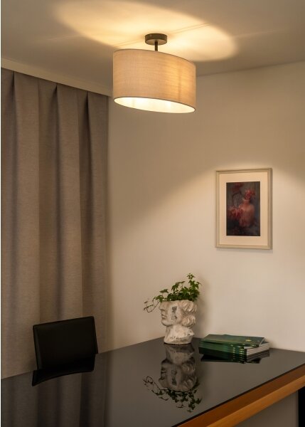 Duolla - Lampadario a plafone OVAL 1xE27/15W/230V grigio