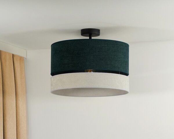 Duolla - Lampadario a plafone DOUBLE 1xE27/15W/230V diametro 40 cm verde/grigio