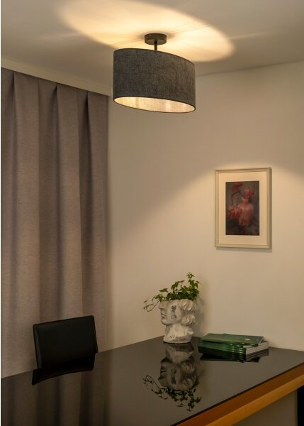 Duolla - Lampadario a plafone OVAL 1xE27/15W/230V grigio