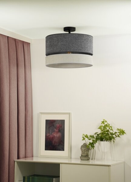 Duolla - Lampadario a plafone DOUBLE 1xE27/15W/230V diametro 40 cm grigio