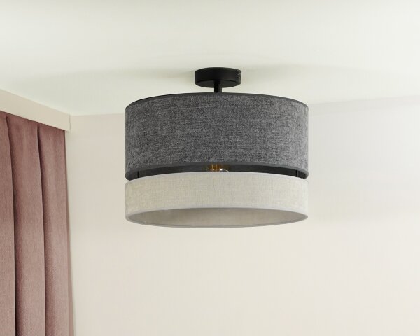 Duolla - Lampadario a plafone DOUBLE 1xE27/15W/230V diametro 40 cm grigio