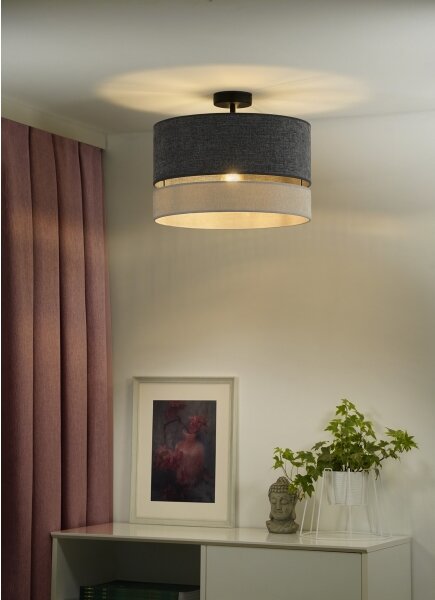Duolla - Lampadario a plafone DOUBLE 1xE27/15W/230V diametro 40 cm grigio