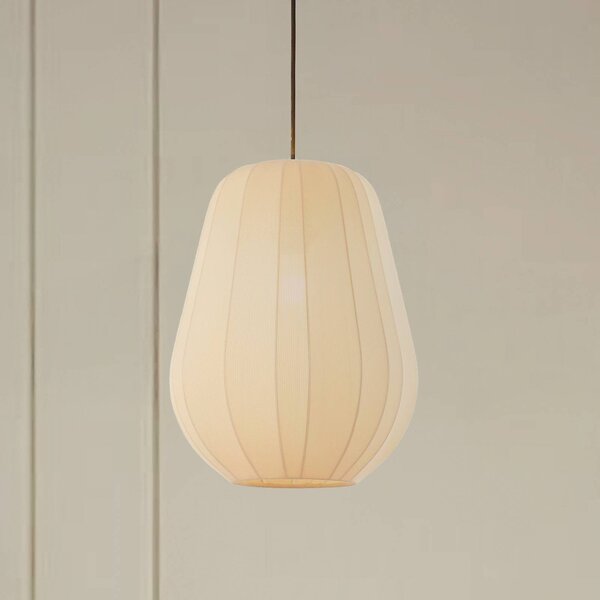 Lampada a sospensione Helin Lindby, dimmerabile, Crema / Ambra, Soggiorno / Sala da pranzo, Tessuto / Stoffa / Seta, Moderno, Lampada a sospensione