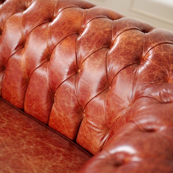 Divano Chesterfield Domus Pelle Primo Fiore Premium - Design Vintage
