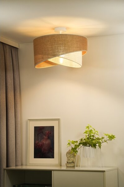 Duolla - Lampadario a plafone YUTE CELLO 1xE27/15W/230V diametro 45 cm marrone/grigio