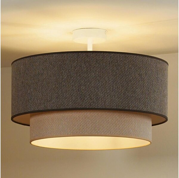 Duolla-Lampadario a plafone BOHO ECO RECYCLING 1xE27/15W/230V diametro 45 cm marrone/color crema
