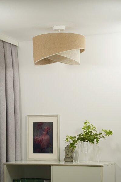 Duolla - Lampadario a plafone YUTE CELLO 1xE27/15W/230V diametro 45 cm marrone/grigio