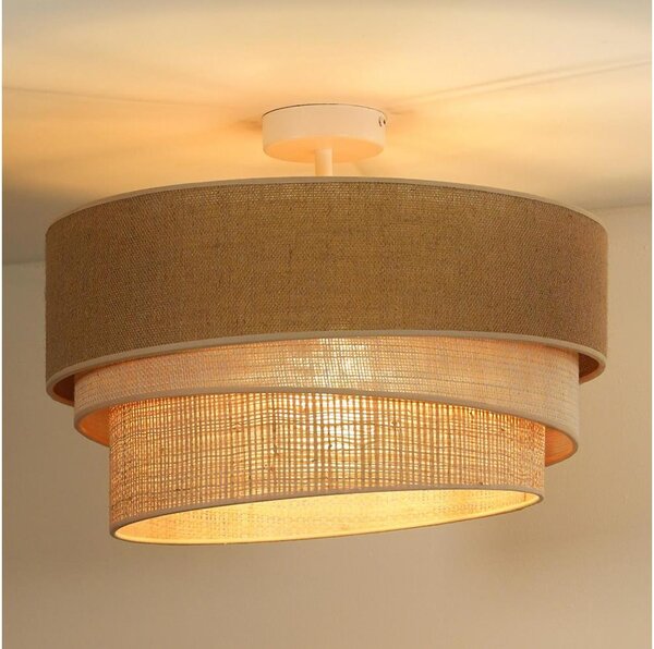 Duolla - Lampadario a plafone YUTE TRIO 1xE27/15W/230V diametro 45 cm marrone/grigio/beige