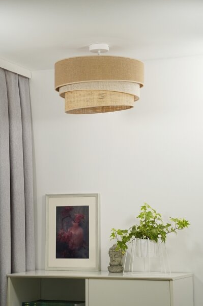Duolla - Lampadario a plafone YUTE TRIO 1xE27/15W/230V diametro 45 cm marrone/grigio/beige