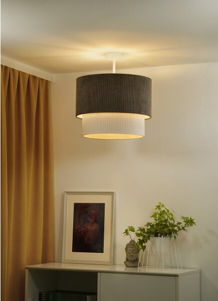 Duolla - Lampadario a plafone CORDUROY 1xE27/15W/230V diametro 40 cm marrone/color crema