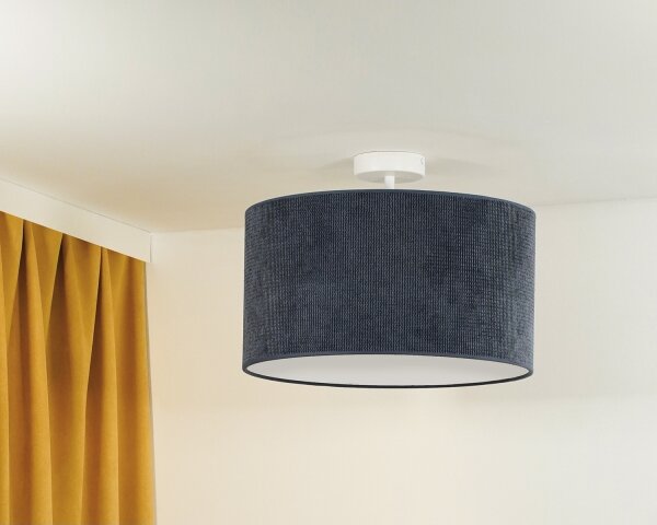 Duolla - Lampadario a plafone CORDUROY 1xE27/15W/230V diametro 40 cm blu scuro