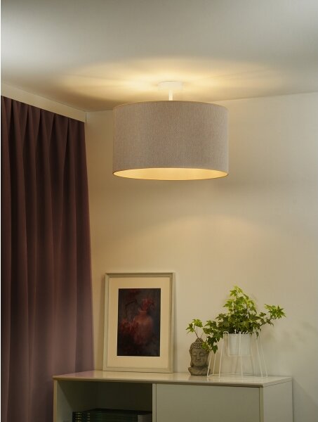 Duolla - Lampadario a plafone ROLLER ECO RECYCLING 1xE27/15W/230V diametro 45 cm color crema