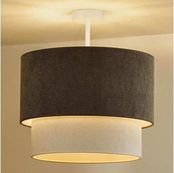 Duolla - Lampadario a plafone CORDUROY 1xE27/15W/230V diametro 40 cm marrone/color crema