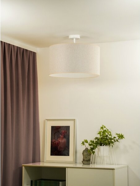 Duolla - Lampadario a plafone ROLLER ECO RECYCLING 1xE27/15W/230V diametro 45 cm color crema