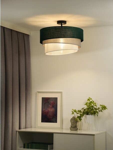 Duolla - Lampadario a plafone TRIO 1xE27/15W/230V diametro 45 cm verde/grigio/bianco