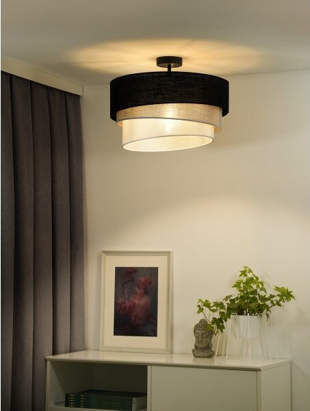 Duolla - Lampadario a plafone TRIO 1xE27/15W/230V diametro 45 cm nero/grigio/bianco