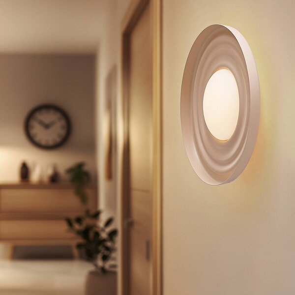 Applique da parete a LED Waves Lindby, Crema / Ambra, Soggiorno / Sala da pranzo, Metallo, Moderno, Applique a LED