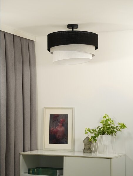 Duolla - Lampadario a plafone TRIO 1xE27/15W/230V diametro 45 cm nero/grigio/bianco