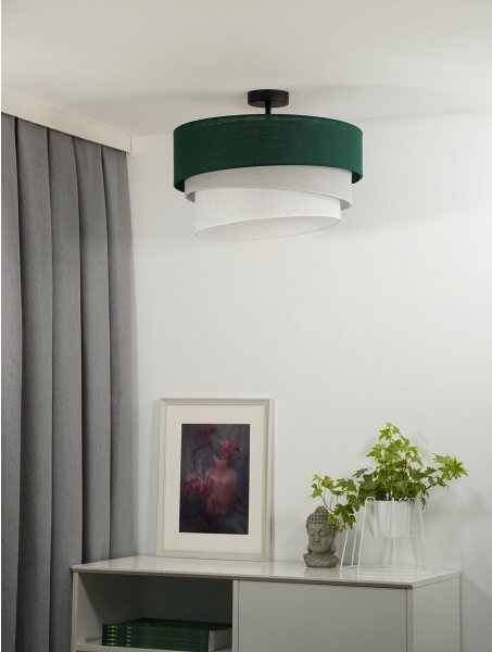 Duolla - Lampadario a plafone TRIO 1xE27/15W/230V diametro 45 cm verde/grigio/bianco