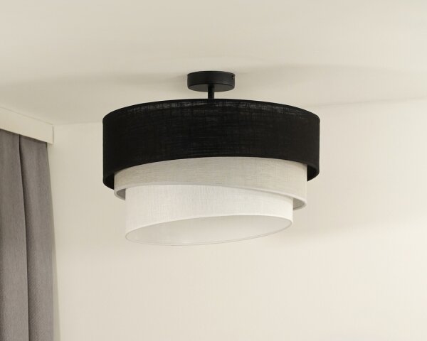 Duolla - Lampadario a plafone TRIO 1xE27/15W/230V diametro 45 cm nero/grigio/bianco