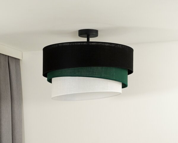 Duolla - Lampadario a plafone TRIO 1xE27/15W/230V diametro 45 cm nero/verde/bianco