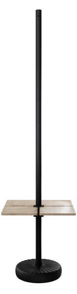 Palo Nero per Lampade Solari 27m con Tavolino Quadrato e Base Zavorrabile