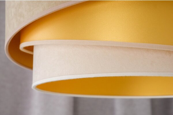 Duolla - Lampadario a plafone KOBO 1xE27/15W/230V diametro 45 cm beige/oro/color crema